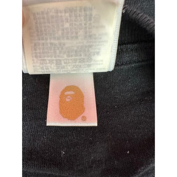 A Bathing Ape Authentic 0000. Black T Shirt Logo On Back Size S - Picture 13 of 14